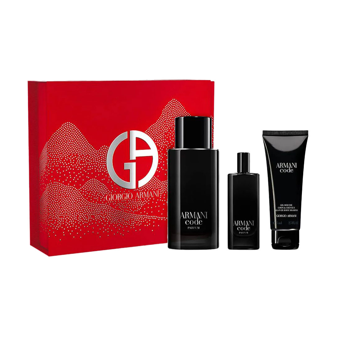 Парфумований набір чоловічий Giorgio Armani Code Le Parfum Gift Set (парфуми, 125 мл + гель для душу, 75 мл + парфуми, 15 мл)